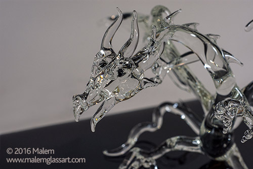 Glass Dragon Sculpture