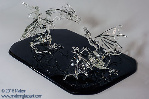 Glass Dragon Sculpture